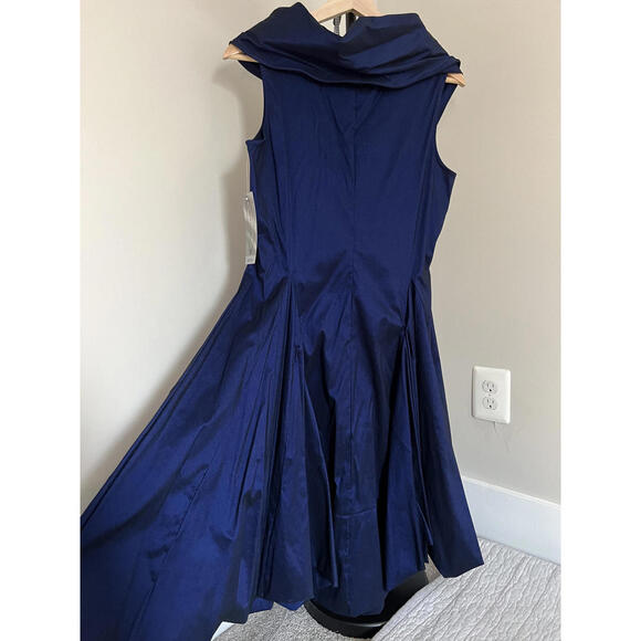 Samuel Dong Women's Navy Ruffle Front Twirl Style Dress, Medium - Picture 6 of 8